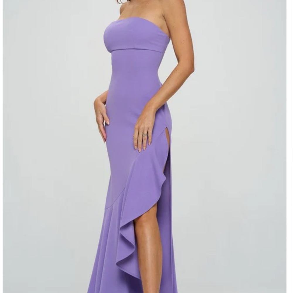 Elegant Purple Strapless Dress